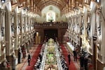 President Trump delivers a speech during the state banquet at Windsor Castle.