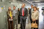 U.S. Sen. Ron Wyden, D-Ore., (center) tours PGE's Smart Power Center in Salem, Ore. Wyden and other Northwest Democratic senators plan to take part in an all-night climate change talkathon on the U.S. Senate floor.