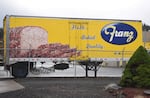 Undated phot of a Franz truck in Springfield, Ore. Workers at the bakery there voted Wednesday to end their strike.