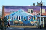 A mural near North Front Street in Woodburn, Ore., Jan. 15, 2025. The city of about 30,000 is made up largely of immigrant Mexican or Latino residents.