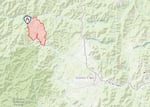 This snapshot shows the size and location of the Rum Creek Fire on Aug. 30, 2022 in Southern Oregon on the U.S. Forest Service's Inciweb map.