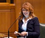 House Minority Leader Christine Drazan (R-Canby), working at the state capitol in January 2019.