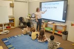 Students are taught how to sound out letters during a phonics lesson at Ferguson Elementary School in Klamath Falls on April 7, 2023.