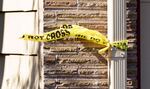 A piece of police tape remains tied to the gutter at Rose City Terrace apartments, where Benjamin Jeffrey Smith lives. Smith is suspected of shooting and killing social justice demonstrator Brandy “June” Knightly, 60, and injuring four others during a confrontation on Feb. 19.