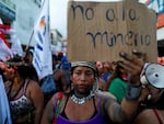 An Indigenous woman participates in a march against a copper mining contract in Panama. Indigenous groups around the world are seeing increased mining for nickel, lithium, copper and cobalt on or near their lands.