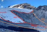 The Sholes Glacier on Mount Baker has retreated 400 feet since 2012.