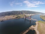 A partial aerial view of the cleaned up McCormick and Baxter site along the Willamette River.