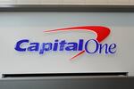 A sign above an ATM at a Capital One Café on February 19, 2024, in Miami, Florida.