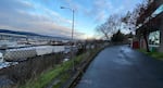 Traffic rumbles by on Interstate 5 near the back of Portland’s Harriet Tubman Middle School.