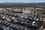 FILE — Silver Rail Elementary School, top center, is seen in Bend, Ore., on Oct. 16, 2026.