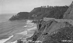 This image, circa 1930s, shows Heceta Head from the early Oregon Coast Highway.
