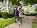 Hunter Pearson (left) and Hannah Wellman (right) both live at Graduate Village and are protesting the UO decision not to renew leases for students for the 2021-2022 term.