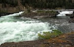 The Kootenai River Falls near Libby, Mont. on a gray rainy day. 