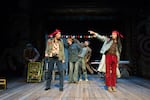 Wotko Long, Rachel Crowl, April Ortiz, Derek Garza, Shaun Taylor-Corbett perform a scene in "Between Two Knees" at the Oregon Shakespeare Festival. 