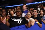 Supporters look on as Harris at Shell Energy Stadium in Houston. The Harris campaign said 30,000 supporters were at the rally, her largest campaign event to date.