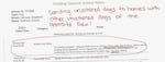 Multnomah County Animal Services volunteer Kelley Sherman's handwritten notes on a county case file showing that the shelter gave up for adoption a female German shepherd puppy to a family with a male German shepherd dog. Neither animals were spayed or neutered.