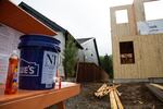 A home is under construction in Ridgefield in May. Homebuilders say they sales are going well during the pandemic, but are less certain about the future.