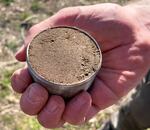 Oregon State University professor Markus Kleber holds a soil sample from a crop field near Boardman. It's part of an effort to create a map of the carbon storage potential in Oregon soils.