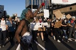 Massive crowds gathered in Portland for a fourth evening of protests over the killing of George Floyd, a Black man from Minneapolis who was killed after an officer pushed his knee into his neck for nearly nine minutes on June 1, 2020. Unlike previous nights of protests, there was a limited police presence on Portland streets, and demonstrators remained peaceful throughout five hours of marching.