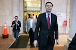 Former Federal Bureau of Investigation Director James Comey leaves the Rayburn House Office Building after testifying to two House committees on Dec. 7, 2018, in Washington, D.C.
