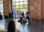 Dancers from DanceAbility performing at the Farmer's Market Pavilion in Eugene, Ore., on April 18, 2025.