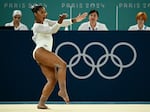 With the judges watching, Jordan Chiles competes during the gymnastics women's floor exercise final during the Paris Olympics last week.