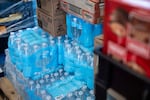 FILE: Water bottles are stocked at the emergency cooling center at Multnomah Count East Building in Gresham, Ore.. on June 15, 2026.