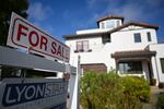 A for sale sign is displayed outside of a home for sale on Aug. 16, 2024 in Los Angeles.