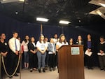 Activists and climate scientists unite in the Oregon Capitol on Nov. 18, 2019, to urge lawmakers to regulate greenhouse gas emissions.