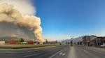 In this photo released by the Jasper National Park, smoke rises from a wildfire burning near Jasper, Alberta, Canada, Wednesday, July 24, 2024. (Jasper National Park via The Canadian Press via AP)