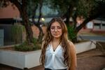 Daniela Chavira poses for a portrait during an Aliento phone banking event in Phoenix, Arizona on Monday, Oct. 7, 2024.