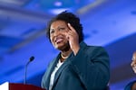 FILE - Stacey Abrams, Democratic candidate for Georgia governor, gives a concession speech in Atlanta on Nov. 8, 2022.