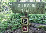 This sign marks one terminus of the Wildwood Trail at Newberry.