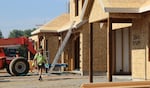 Leaders from Bend and Redmond have said the planned water restrictions are directly at odds with mandates to build more affordable housing. They fear even a whiff of a moratorium on water could put a damper on construction like this housing being built in this Oct. 10, 2022, file photo.