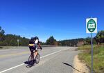 Official scenic bikeways in Oregon are marked with signs. The program is funded by state lottery dollars. 