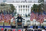 FILE - President Donald Trump speaks at a rally on Jan. 6, 2021, in front of the White House in Washington.
