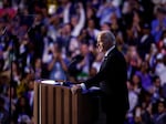 President Joe Biden speaks onstage during the first day of the Democratic National Convention at the United Center on August 19, 2024 in Chicago.