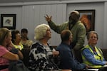 Eugene City Councilor Greg Evans speaks at a meeting on Oct. 7, 2024.