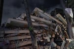 A damaged building at Los Palos Grandes after a magnitude 7.2 foreshock struck Venezuela.