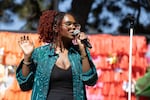 Maria Jackson performs at Bend Pride on June 7, 2025 in Bend, Ore. Jackson is also the headliner for "Juneteenth 2025, Unbothered. Unbossed. Unbroken." in Bend.