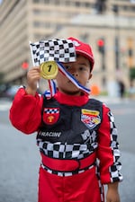 Noah Gutierrez, 4, donned his best racing suit to come to the race. His parents said that he loves racing, especially NASCAR. They live in Germantown, Md.
