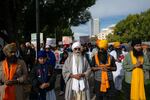 Marchers walk the last 3 miles from Gurdwara Sahib Sikh Temple to the California State Capital after a 300 mile journey starting all the way from Bakersfield. Sacrament, California. November 1, 2024. The Jakara Movement’s powerful "Nirbhau & Niyaa Morcha" (Fearless for Justice March), a 24-day, 350-mile on foot march from Bakersfield to Sacramento commemorates 40 years since the 1984 Sikh Genocide.