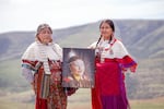 Mildred Quaempts and Merle Kirk hold a portrait of Mavis Kirk-Greeley, who died in 2009 when her boyfriend deliberately hit her with his vehicle on the Warm Springs Indian Reservation. Kirk-Greeley is Quaempts’ daughter and Kirk’s sister. 