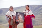 Mildred Quaempts and Merle Kirk hold a portrait of Mavis Kirk-Greeley, who died in 2009 when her boyfriend deliberately hit her with his vehicle on the Warm Springs Indian Reservation. Kirk-Greeley is Quaempts’ daughter and Kirk’s sister.
