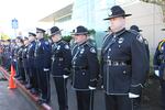 Law enforcement agents and honor guard members from across the country gathered in Seaside Friday to mourn the loss of Sgt. Jason Goodding.