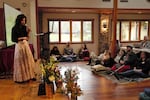 Students listen to a teacher at InnerTrek's psilocybin facilitator class in Clackamas County on March 10, 2023.