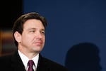 Republican presidential candidate Florida Governor Ron DeSantis speaks at a campaign stop at Pub 52 on January 15, 2024 in Sergeant Bluff, Iowa.