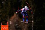 United States' Jacqueline Wiles speeds down the course during an alpine ski women's downhill race, at the 2026 Winter Olympics, in Cortina d'Ampezzo, Italy, Sunday, Feb. 8, 2026.