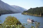 The sternwheeler paddling up the gorge in October 2022.
