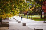 Students walk on the Eastern Oregon University campus during the 2021 fall term.